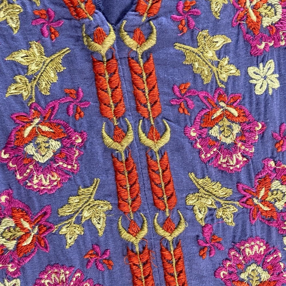 NATURAL LIFE Blue Mini Dress with Colorful Embroidery - Picture 5 of 10